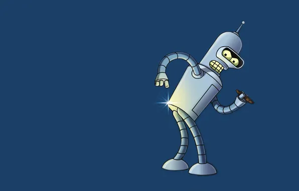 Синий, робот, Бендер, Футурама, Futurama, Bender Bending Rodriguez