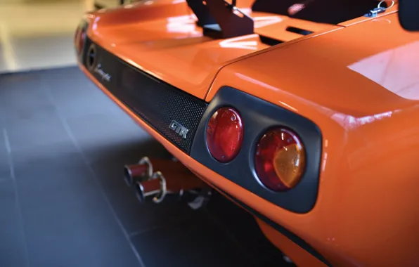 Lamborghini, rear, Diablo, badge, Lamborghini Diablo GTR