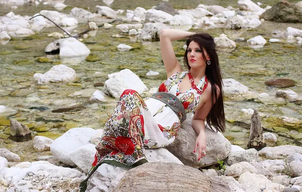 Девушка, поза, фон