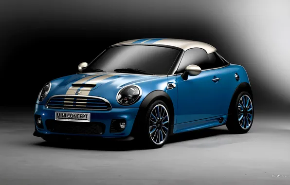 Car, concept, blue, mini cooper