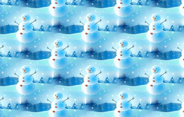 Картинка фон, настроение, праздник, текстура, Новый год, снеговик, снежинка