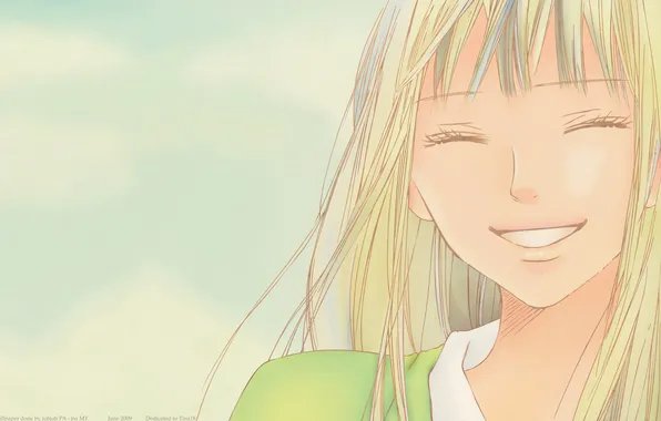 Картинка девушка, улыбка, anime, Kimi ni Todoke, Дотянуться до тебя, kuronuma sawako