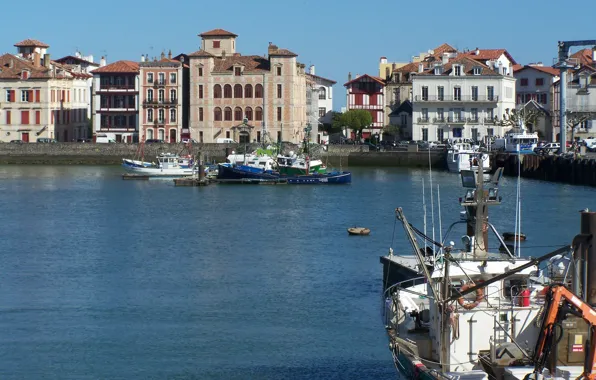 Город, Франция, порт, St-Jean-de-Luz
