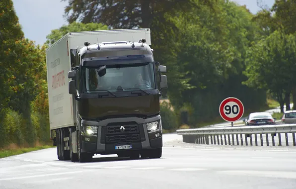 Картинка знак, ограждение, грузовик, Renault, седельный тягач, 4x2, полуприцеп, Renault Trucks
