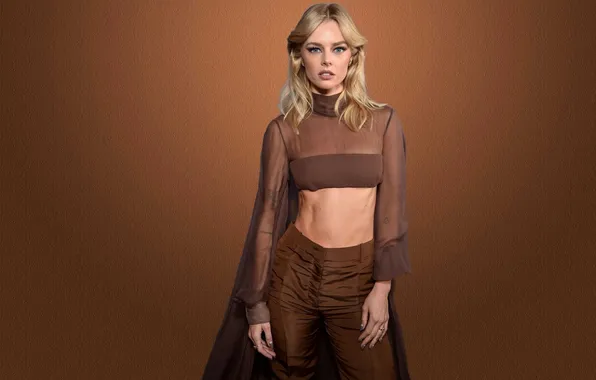 Взгляд, животик, актриса, блондинка, топик, красивая, брюки, Samara Weaving