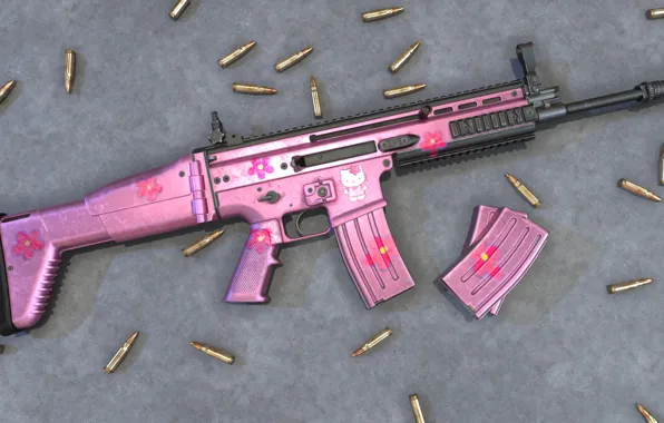 Pink, Assault Rifle, Scar