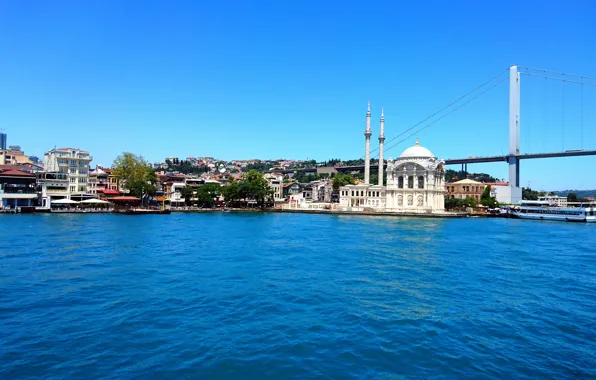 Sea, bridge, turkey, mosque, istanbul, istambul, islambul
