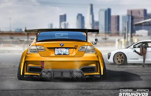 Авто, BMW, Машина, Арт, Золото, BMW M3, Рендеринг, Dmitry Strukov