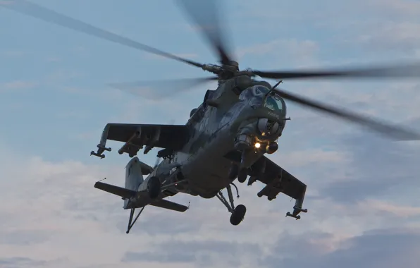 Картинка вертолёт, транспортно-боевой, Ми-24В, Mil Mi-24V