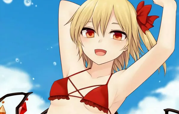 Girl, sexy, cleavage, boobs, anime, beautiful, red eyes, short hair