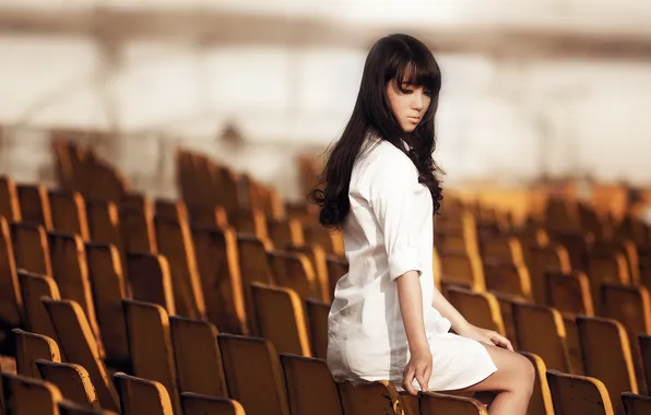 Взгляд, девушка, азиатка