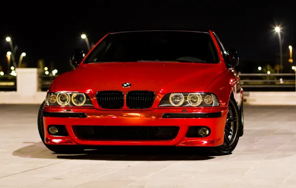 Картинка Red, Night, E39, M5