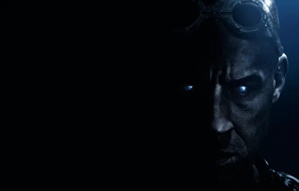 Картинка лицо, темнота, Вин Дизель, Vin Diesel, Riddick, Риддик 3D