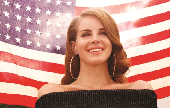 Картинка флаг, певица, Lana Del Rey, Лана Дель Рей