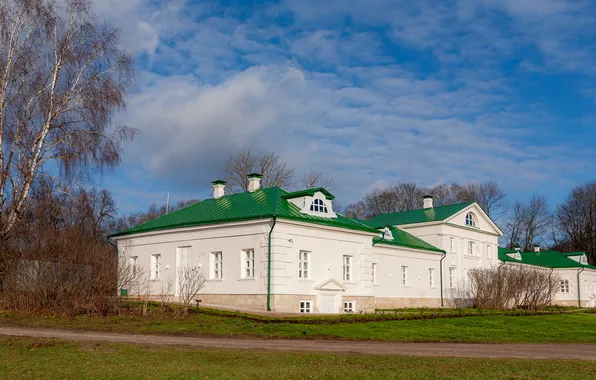 Небо, Осень, Ноябрь, Ясная Поляна, Дом Волконского
