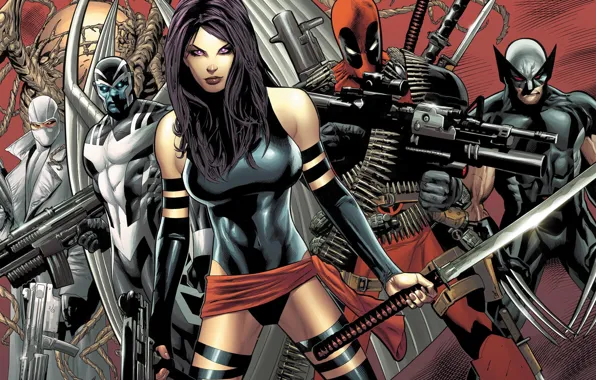 Wolverine, Deadpool, комикс, супергерои, Marvel Comics, Psylocke