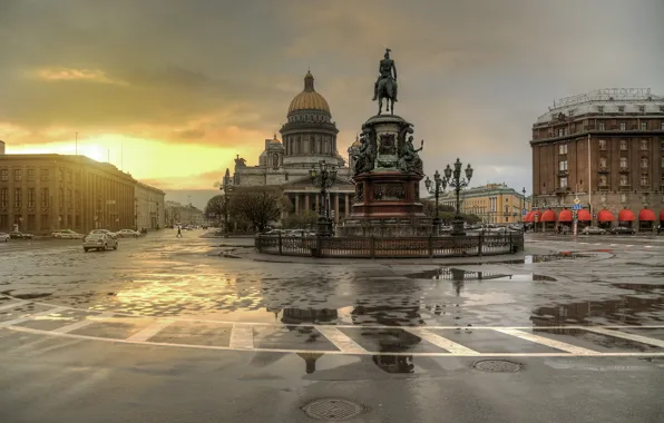 Картинка закат, Санкт-Петербург, после дождя