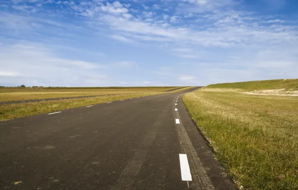 Green, road, sky, blue, gras