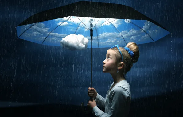 Картинка зонт, девочка, The good weather umbrella