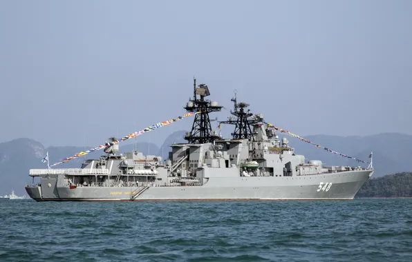 Картинка корабль, большой, Россия, противолодочный, Адмирал Пантелеев