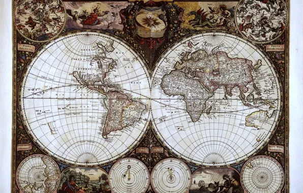 Картинка земля, карта мира, путешествие, разное