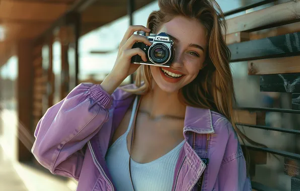 Girl, woman, Camera, ai art