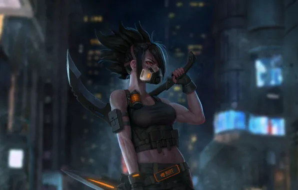 Девушка, Akali, League Of Legends, Woman Warrior
