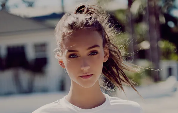 Картинка взгляд, девушка, лицо, фото, боке, Rachel Cook