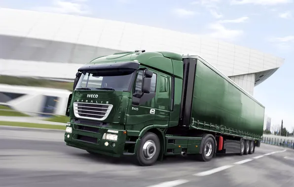 Картинка Скорость, Движение, Зелёный, Iveco, Stralis, 540, Итальянец, Стралис