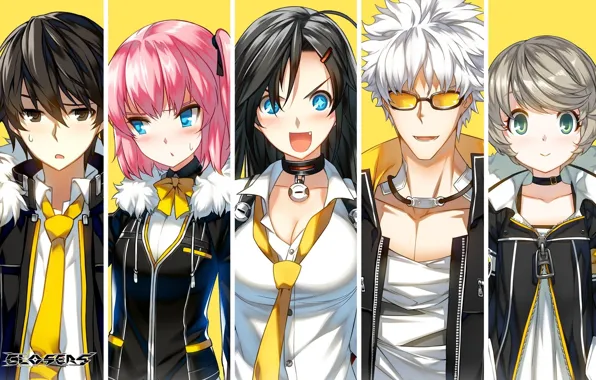 Коллаж, игра, персонажи, Closers