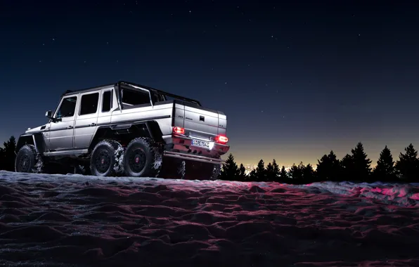 Картинка Mercedes-Benz, Beautiful, Darkness, AMG, Sun, Night, Snow, Shadow
