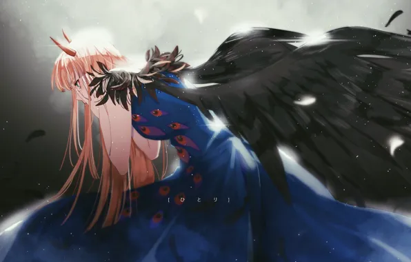 Девушка, Крылья, Рожки, Darling In The Frankxx, Милый во Франксе