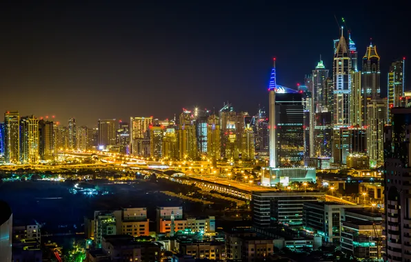 Картинка ночь, город, Dubai