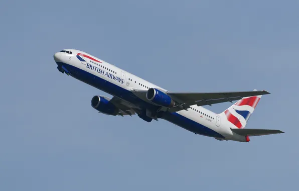 Картинка Boeing, полёт, самолёт, лайнер, British Airways, 777-236/ER
