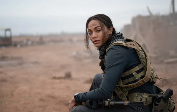 Взгляд, оружие, фигура, сериал, Зои Салдана, амуниция, Zoe Saldana, Special Ops Lioness