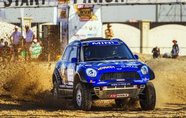 Авто, Mini, Синий, Машина, Скорость, Гонка, Грязь, Фары