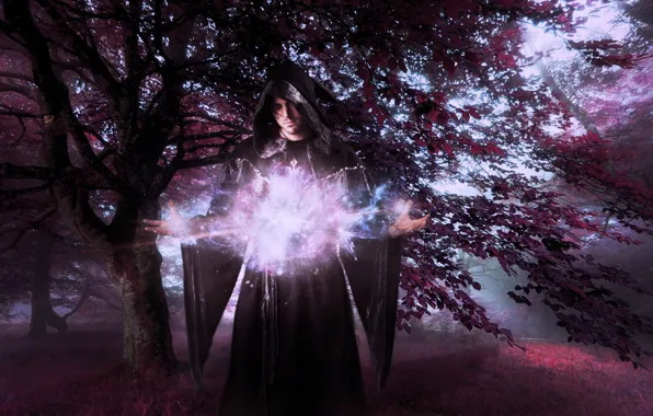 Лес, магия, маг, forest, magic, fantastic, fan art, mag