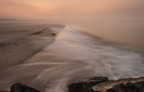 Море, пейзаж, туман, Wiborg Beach