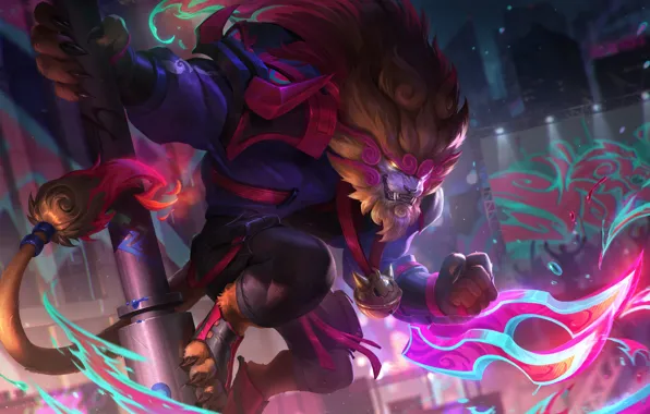 Games, Art, League of Legends, Skin, LoL, MOBA, Rengar, Street Demon