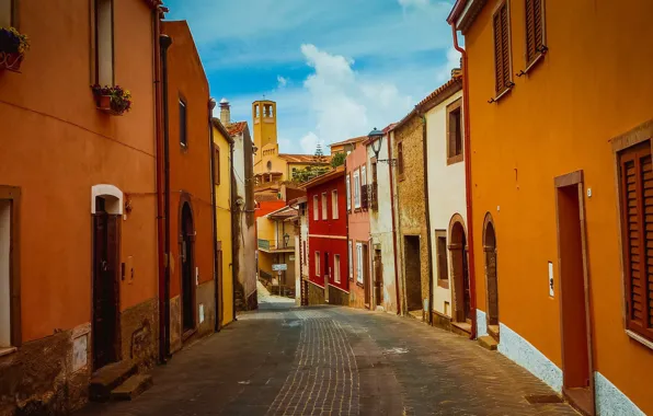 Город, улица, Италия, Сардиния, Provincia de Oristano, Capo Coda Cavallo