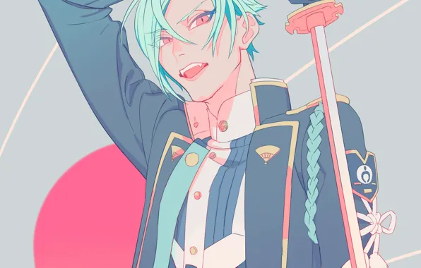 Меч, катана, парень, Touken Ranbu, Танец Мечей, Hizamaru