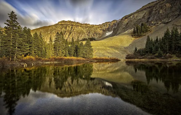 Горы, природа, озеро, отражение