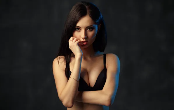 Портрет, декольте, Ирина, студия, кареглазая, Ира