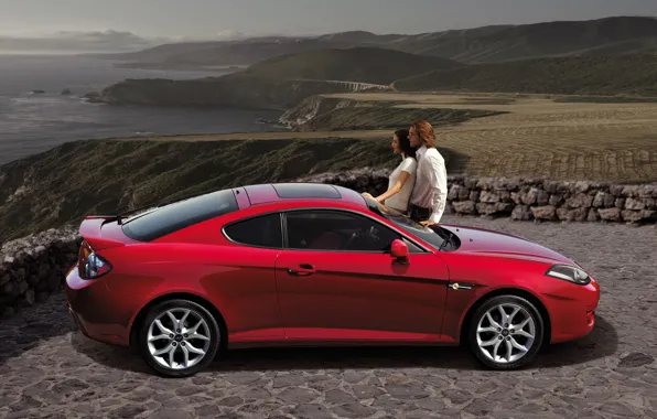 Red, coupe, hyundai