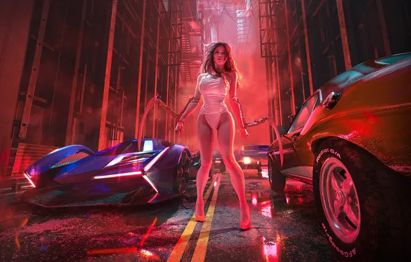 Model, women, cosplay, Cyberpunk 2077, Lada Lyumos
