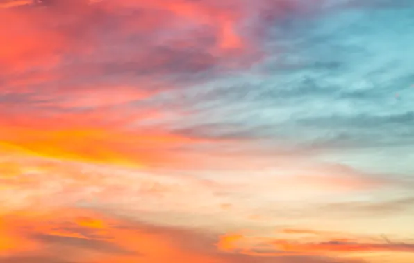 Картинка небо, облака, закат, colorful, rainbow, sky, sunset, clouds