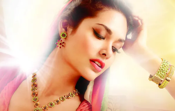 Девушка, украшения, серьги, браслет