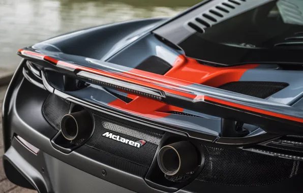 McLaren, вид сзади, 2018, MSO, 675LT, Gulf Racing