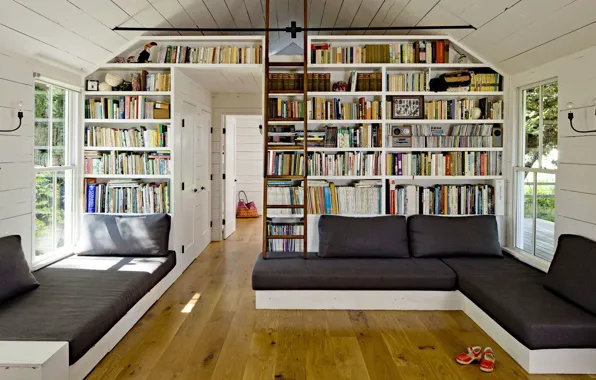 Дизайн, стиль, комната, интерьер, библиотека, гостиная, small space, Tiny House