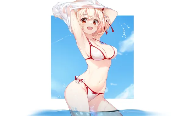Girl, white, hot, sexy, wet, sea, ocean, boobs